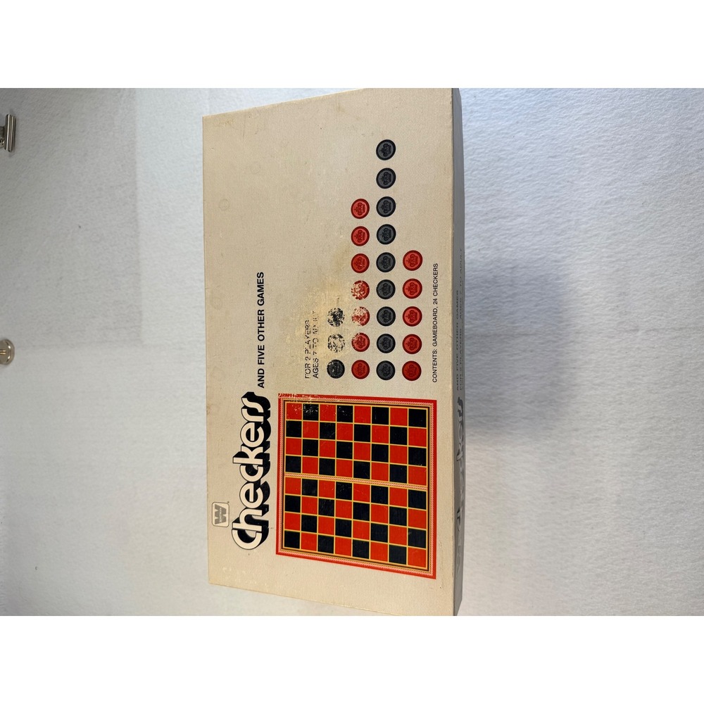 Vintage 1974 Whitman Checkers and Five Other Games Set 4708 Board Game 2 Player
